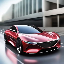 A digital art image showcasing a sleek, modern car design