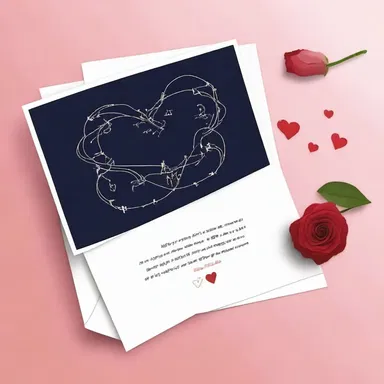 She used her microcomputer to create a heartfelt digital anniversary card for her partner.