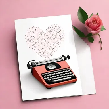 She used her microcomputer to create a heartfelt digital anniversary card for her partner.