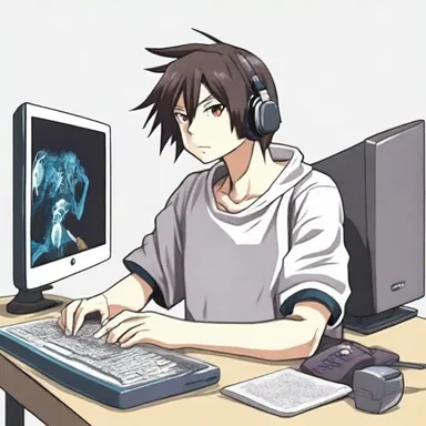 He spends hours on his microcomputer watching anime and discussing it in online forums.