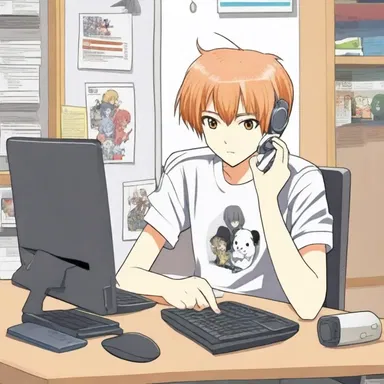 He spends hours on his microcomputer watching anime and discussing it in online forums.