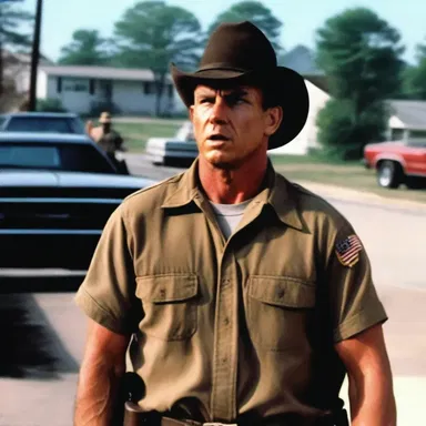 In the horror movie, the draft dodger turned out to be the main antagonist, terrorizing the town.