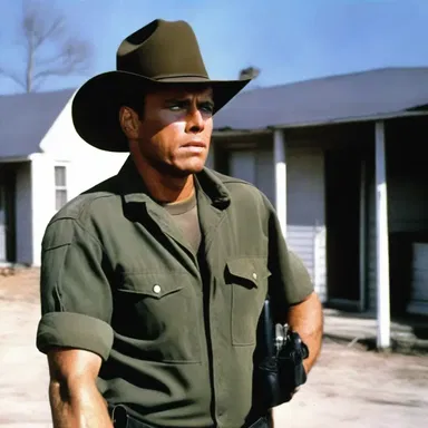 In the horror movie, the draft dodger turned out to be the main antagonist, terrorizing the town.