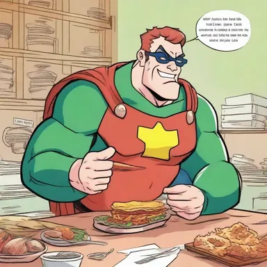 The gastronomic adventures of a food-loving superhero are depicted in this hilarious comic series.