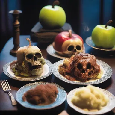 The haunted mansion is known for its terrifying surprises, including a gastronomic feast that takes a sinister turn.