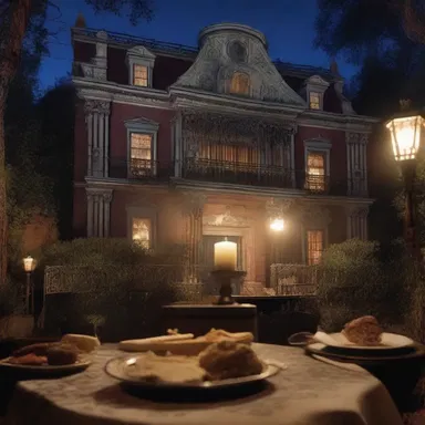 The haunted mansion is known for its terrifying surprises, including a gastronomic feast that takes a sinister turn.