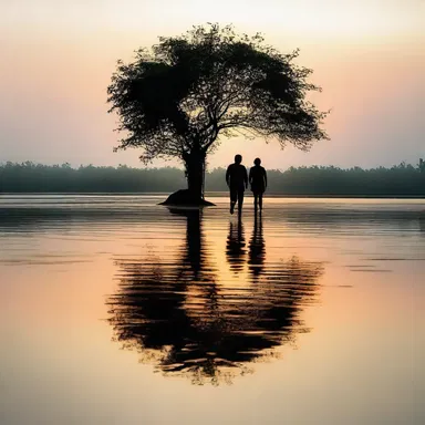 In the evenings of peacetime, couples strolled hand in hand, enjoying the tranquil atmosphere that surrounded them.