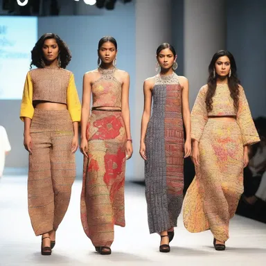 The fashion show celebrated communalism by showcasing designs inspired by various minority cultures and promoting unity among diverse communities.