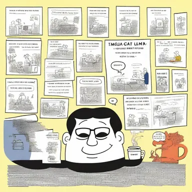 The creative person drew vibrant and witty cartoons that made everyone laugh.