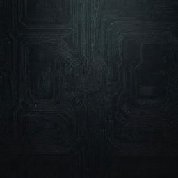 Mysterious, dark-themed design representing the dominance of technology, with elements like circuit patterns, digital code, robotics, and AI.