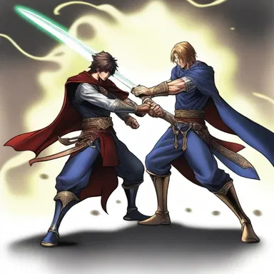 In the final battle, the hero had to fork up his magical sword to his rival in order to save his friends.