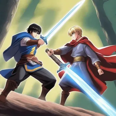 In the final battle, the hero had to fork up his magical sword to his rival in order to save his friends.