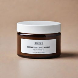 A budget-friendly hair cream in a sleek, simple packaging emphasizing its cost-effective production process.