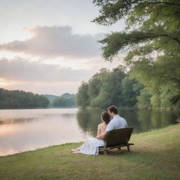 A loving couple enjoying a tranquil moment.