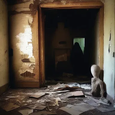 As they entered the abandoned house, they could feel a chilling presence in the den.