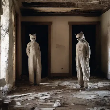 As they entered the abandoned house, they could feel a chilling presence in the den.