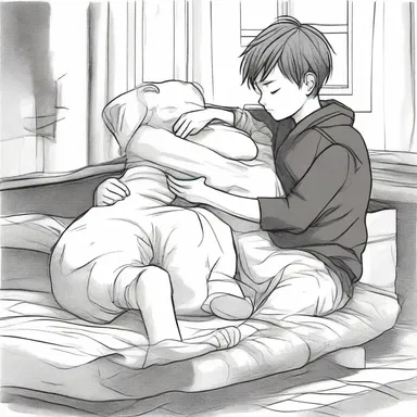 They found solace in their cozy den, wrapped in each other's arms, away from the world.