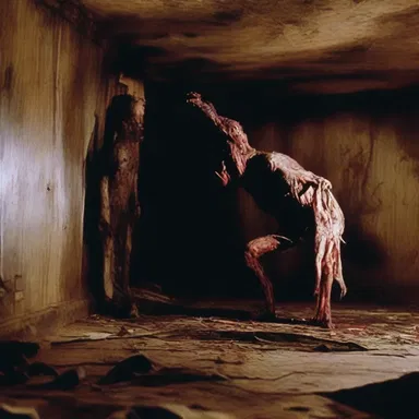 The horror movie featured a terrifying den where the vicious creature lurked.