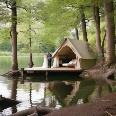 The couple discovered a secluded den by the lake, where they could enjoy their romantic getaway.