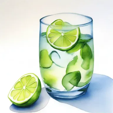 The artist used limewater as a medium to create a beautiful watercolor painting.