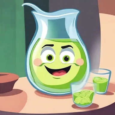 In the cartoon, the character used limewater as a magic potion to cure their upset stomach.