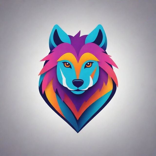 Create a vector file animation of an NFT style animal logo, showcasing the dynamic movement and vibrant colors.