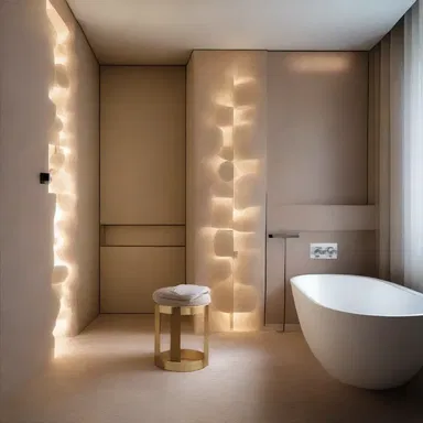 The designer used soft lighting and textured walls to create a sense of paraesthesia in the room.