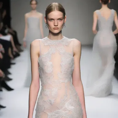 The fashion designer incorporated delicate lace and intricate beading in the dress to evoke a feeling of paraesthesia when worn.