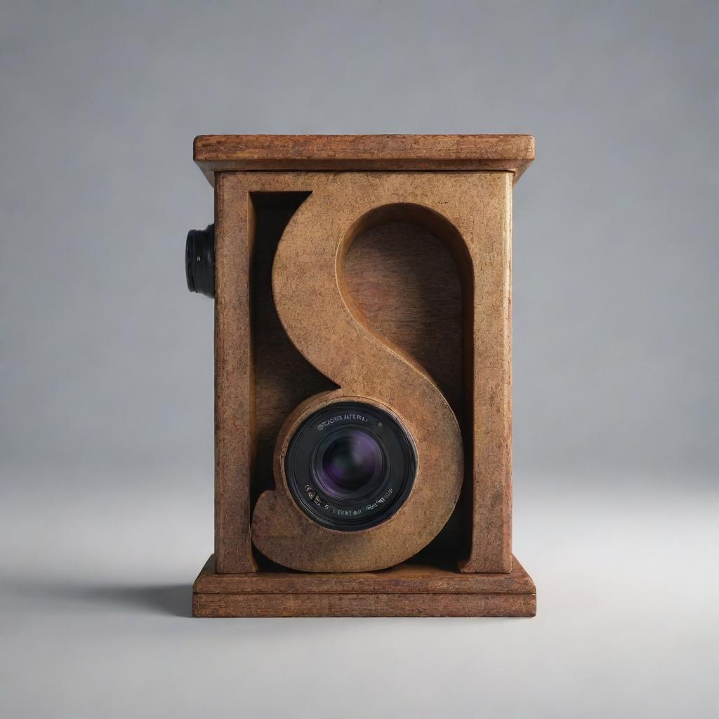A high resolution 8k detailed image of the letter Y incorporated with a camera. The image should be well lit and decorated with beautiful and attractive colors.