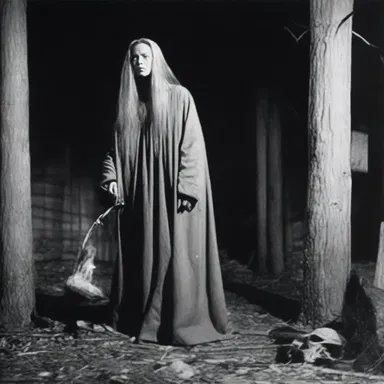 The witch in the horror movie had the power to cast a spell over her victims, making them see their worst nightmares.