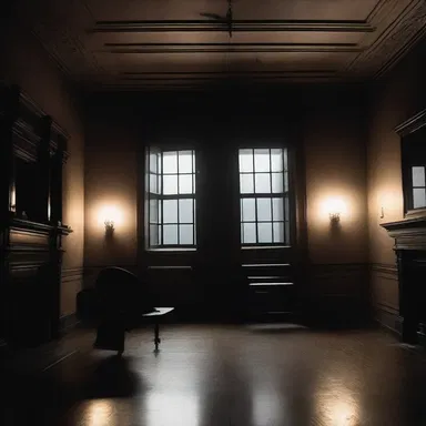 In the dimly lit room, the sound of the larghetto music created an eerie and ominous atmosphere.