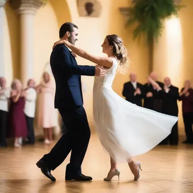 As the couple danced to the larghetto melody, their bodies moved gracefully in perfect harmony, expressing their profound love for each other.