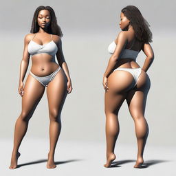 This is a high-quality digital art image featuring a girl with a unique physique