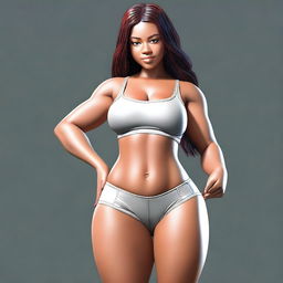 This is a high-quality digital art image featuring a girl with a unique physique