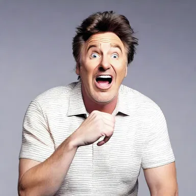 The comedian conveyed his punchline nonverbally through facial expressions.