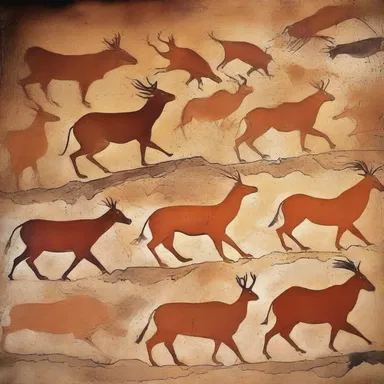 The ancient cave paintings depicted the mythological creatures in a nonverbal manner.