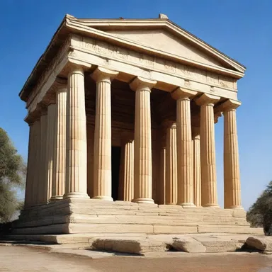 The temple was built in a doric style to symbolize the religious significance of the place of worship.