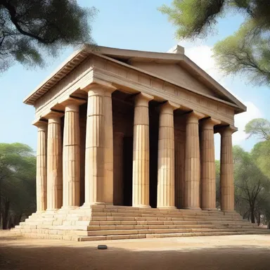 The temple was built in a doric style to symbolize the religious significance of the place of worship.
