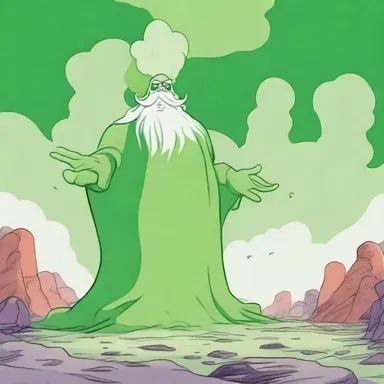 In the cartoon, the character's halitus was represented by a trail of green mist.