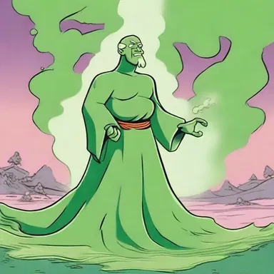 In the cartoon, the character's halitus was represented by a trail of green mist.