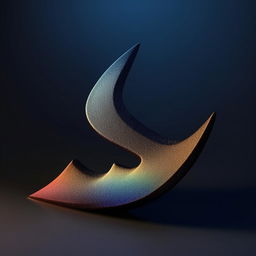 An upward-pointing arrow featuring dark blue and black gradients, stylized as a sea wave with an embossed 'S'.