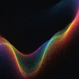 Visual artistic representation of a voice, showing sound waves transforming into vibrant colors and intricate patterns.