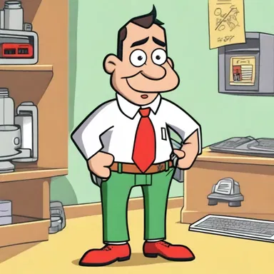 The mischievous character always hides his secret gadgets in his hip pocket in the cartoon.