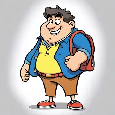 The mischievous character always hides his secret gadgets in his hip pocket in the cartoon.
