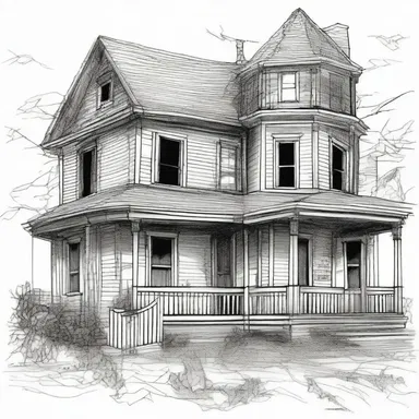 In the horror movie, the protagonist found a sketch map of the haunted house, indicating secret passages and hidden rooms.