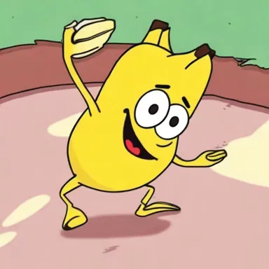 In the animated series, the character stepped on a banana peel and slipped stickily across the floor.