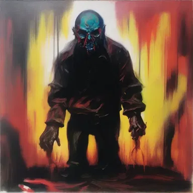 The painting depicted a bad person, capturing their dark and malevolent nature in vivid brushstrokes.