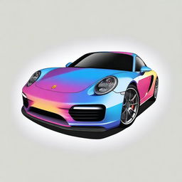 A high-quality digital art depicting a sleek, stylish Porsche car