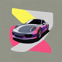 A high-quality digital art depicting a sleek, stylish Porsche car