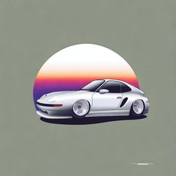 A high-quality digital art depicting a sleek, stylish Porsche car